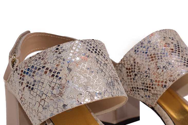 Claudia C. - Sandales à talons patchwork en cuir